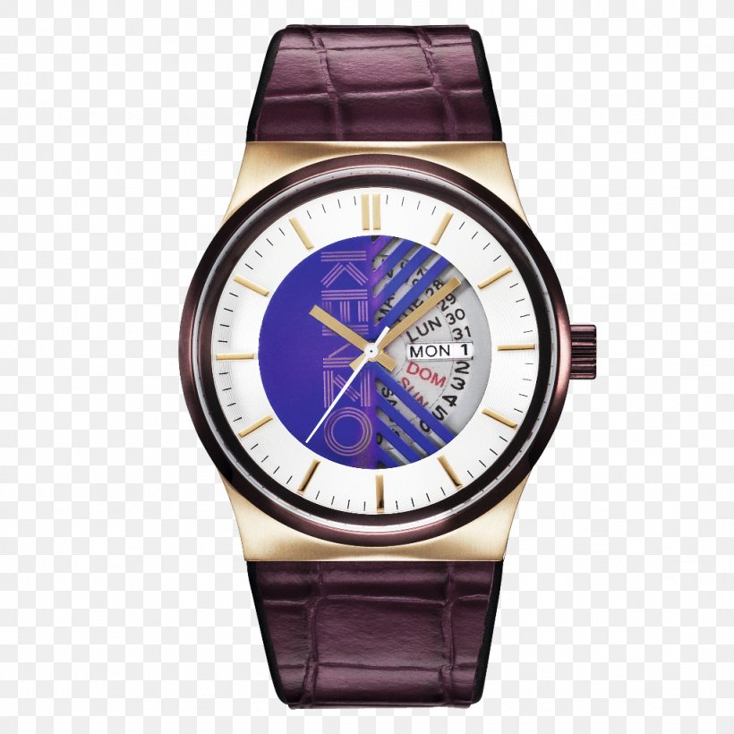 Watch Kenzo Fashion Leather Clock, PNG, 1024x1024px, Watch, Black Leather Strap, Brand, Clock, Fashion Download Free
