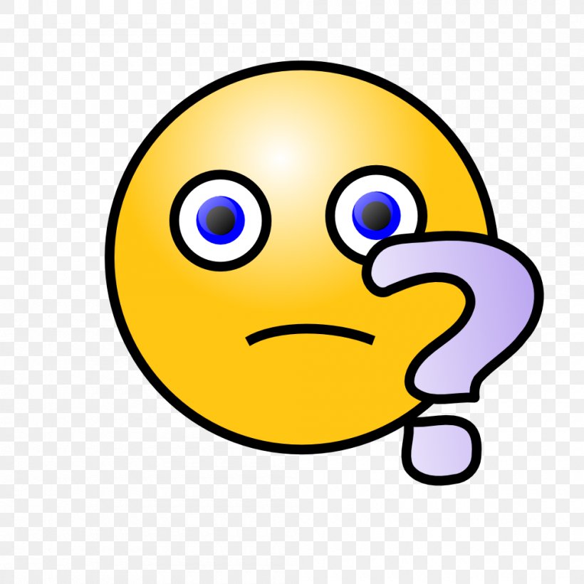 Smiley Question Mark Emoticon Face Clip Art, PNG, 1000x1000px, Smiley ...