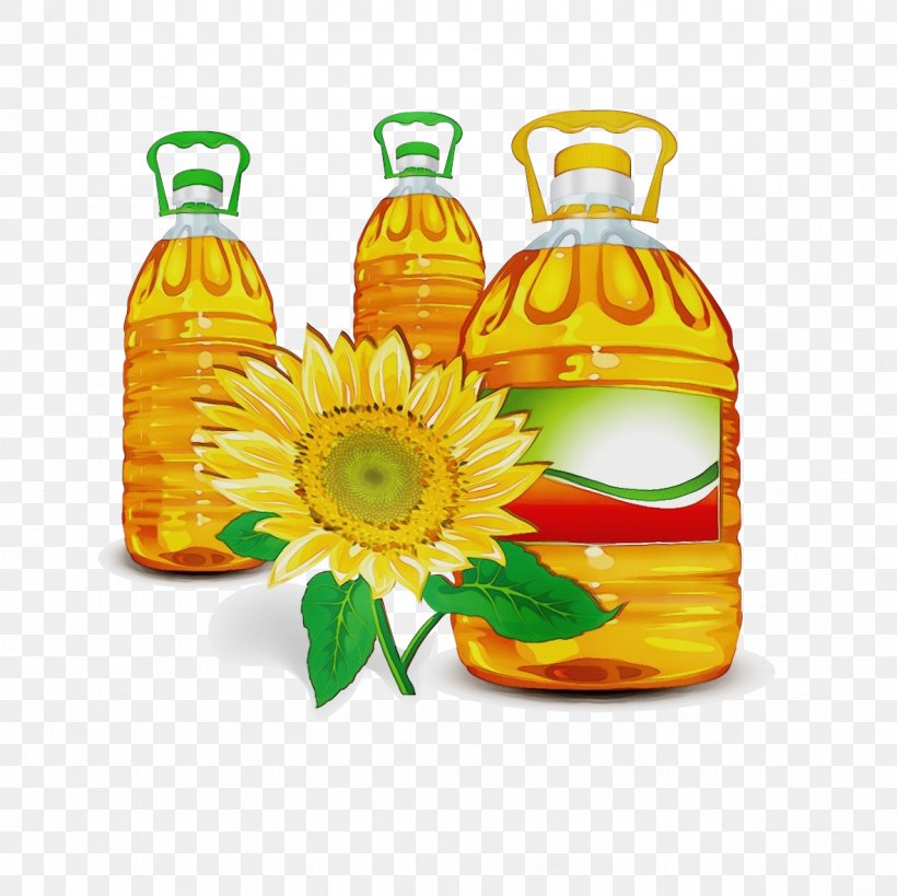 Watercolor Flower Background, PNG, 1181x1181px, Watercolor, Bottle, Common Sunflower, Cooking Oil, Cooking Oils Download Free
