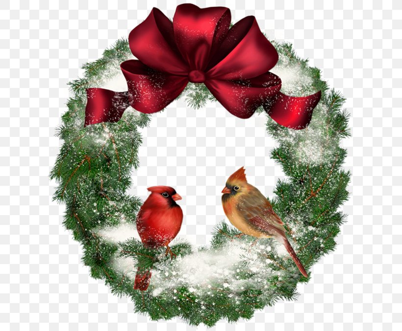 Christmas Wreath Clip Art, PNG, 630x677px, Christmas, Bird, Cardinal, Christmas Decoration, Christmas Ornament Download Free