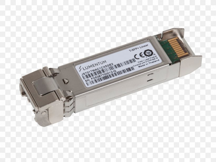 Small Form-factor Pluggable Transceiver 10 Gigabit Ethernet SFP+ Optical Fiber, PNG, 1000x750px, 10 Gigabit Ethernet, Computer Hardware, Electronic Component, Electronic Device, Electronics Accessory Download Free