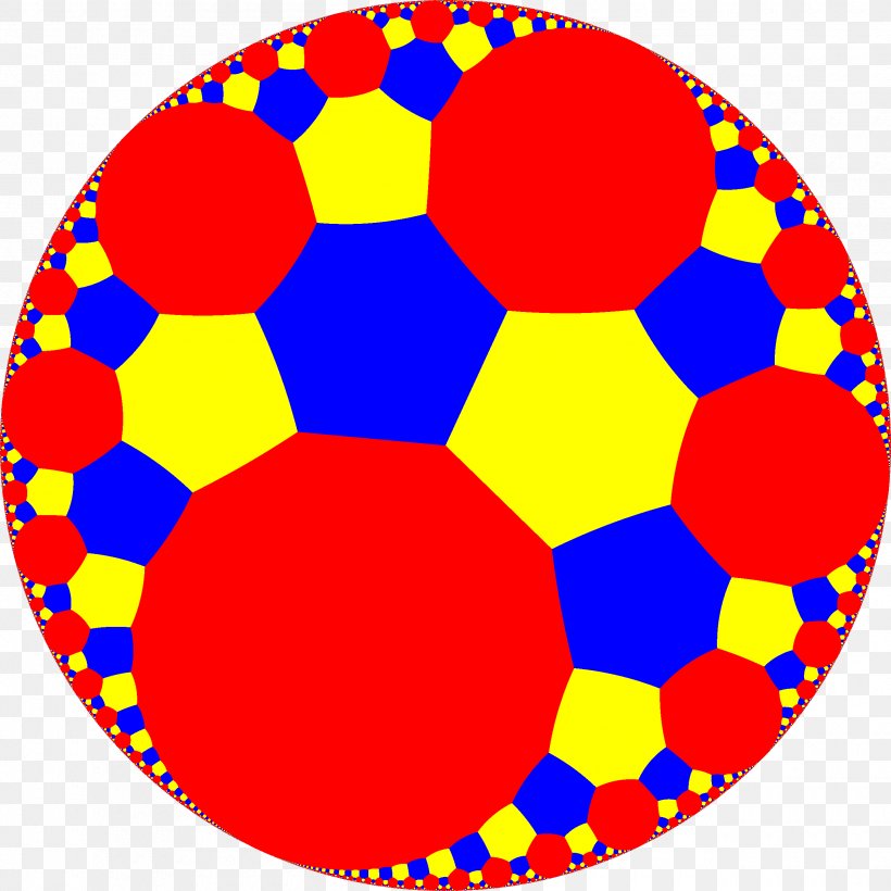 Tessellation Hexagonal Tiling Hyperbolic Geometry Triangular Tiling Honeycomb, PNG, 2520x2520px, Tessellation, Area, Ball, Decagon, Hexagon Download Free