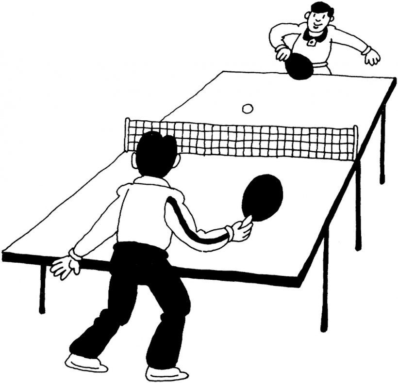 Play Table Tennis Ping Pong Paddles & Sets Coloring Book Clip Art, PNG, 1024x987px, Play Table Tennis, Area, Arm, Ball, Black Download Free