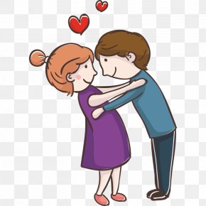 Love Cartoon Couple Hug Illustration, PNG, 589x600px, Watercolor ...