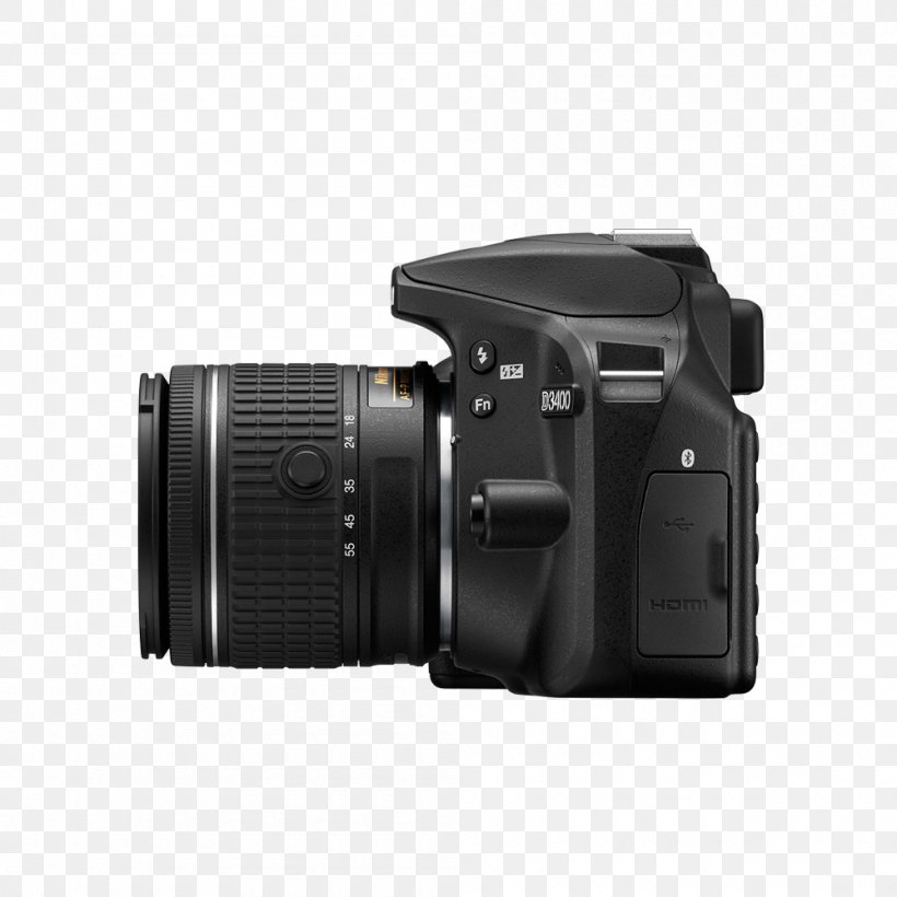 Nikon D3400 Digital SLR Canon EF-S 18–55mm Lens Single-lens Reflex Camera Nikon DX Format, PNG, 1000x1000px, Nikon D3400, Autofocus, Camera, Camera Accessory, Camera Lens Download Free