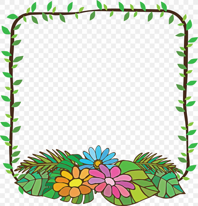 Nature Frame Flower Frame Leaf Frame, PNG, 2883x3000px, Nature Frame, Drawing, Floral Design, Flower Frame, Leaf Download Free
