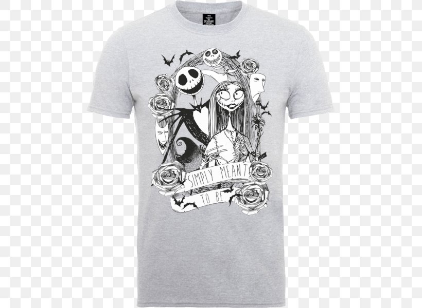T-shirt Jack Skellington The Nightmare Before Christmas: The Pumpkin King Oogie Boogie, PNG, 505x600px, Tshirt, Black, Black And White, Brand, Christmas Download Free