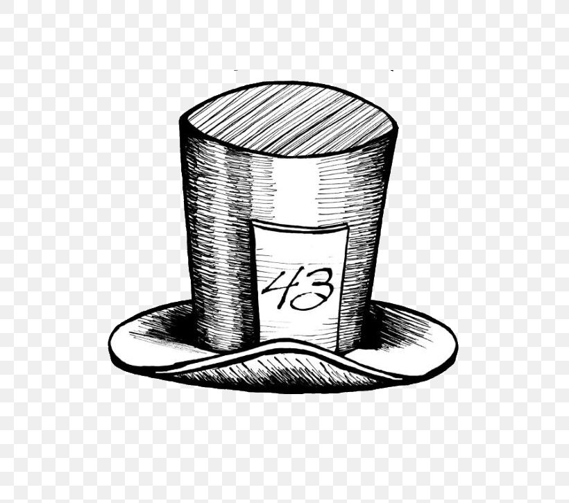The Mad Hatter /m/02csf Product Design Drawing, PNG, 790x725px, Mad Hatter, Black And White, Brooklyn, Cylinder, Dallas Download Free
