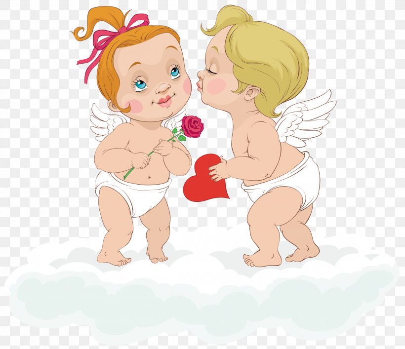 Cherub Cupid Angel Love Clip Art, PNG, 2328x2008px, Watercolor, Cartoon, Flower, Frame, Heart Download Free
