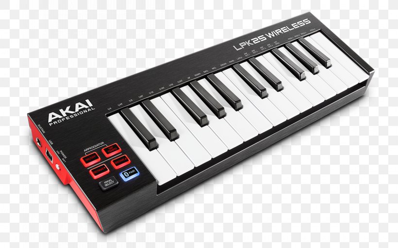 Computer Keyboard Akai Professional LPK25 MIDI Controllers, PNG, 1200x750px, Computer Keyboard, Akai, Akai Professional Lpd8, Akai Professional Lpk25, Controller Download Free