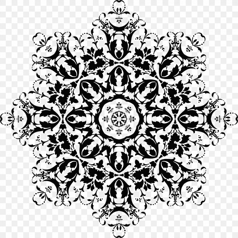 Black And White Ornament Shape Pattern, PNG, 2308x2308px, Black And White, Black, Decorative Arts, Flora, Floral Design Download Free