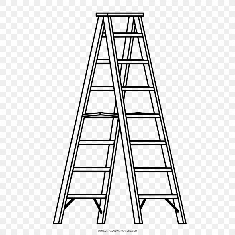 Ladder Drawing Stairs Coloring Book, PNG, 1000x1000px, Ladder, Black