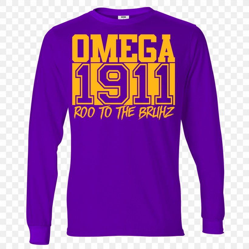 Long-sleeved T-shirt Omega Psi Phi, PNG, 1500x1500px, Tshirt, Active Shirt, Bluza, Brand, Clothing Download Free