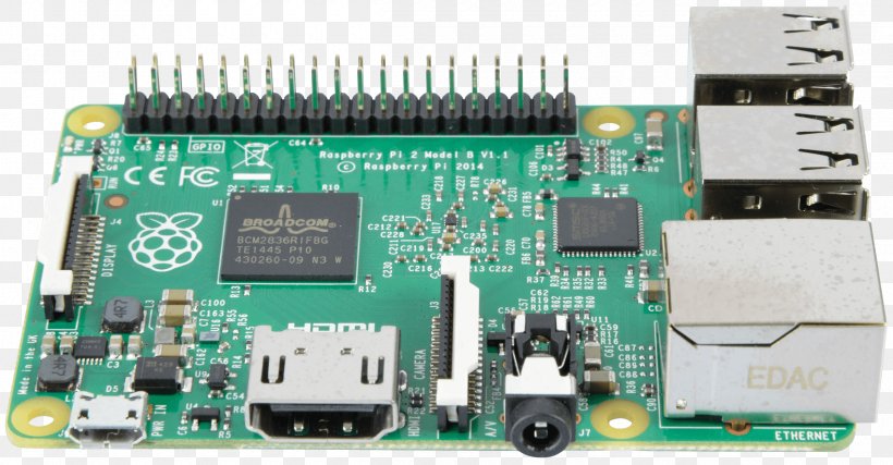 Raspberry Pi Single-board Computer 64-bit Computing ARM Architecture, PNG, 2400x1250px, 64bit Computing, Raspberry Pi, Arm Architecture, Arm Cortexa53, Capacitor Download Free