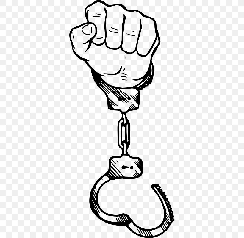 Handcuffs Drawing Police Officer Clip Art, PNG, 356x800px, Handcuffs, Artwork, Black And White, Drawing, Fist Download Free