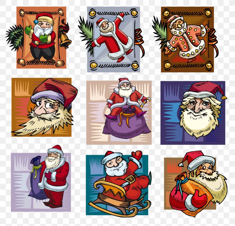 Santa Claus Ded Moroz Reindeer Christmas Ornament, PNG, 2633x2529px, Santa Claus, Art, Cartoon, Christmas, Christmas Ornament Download Free