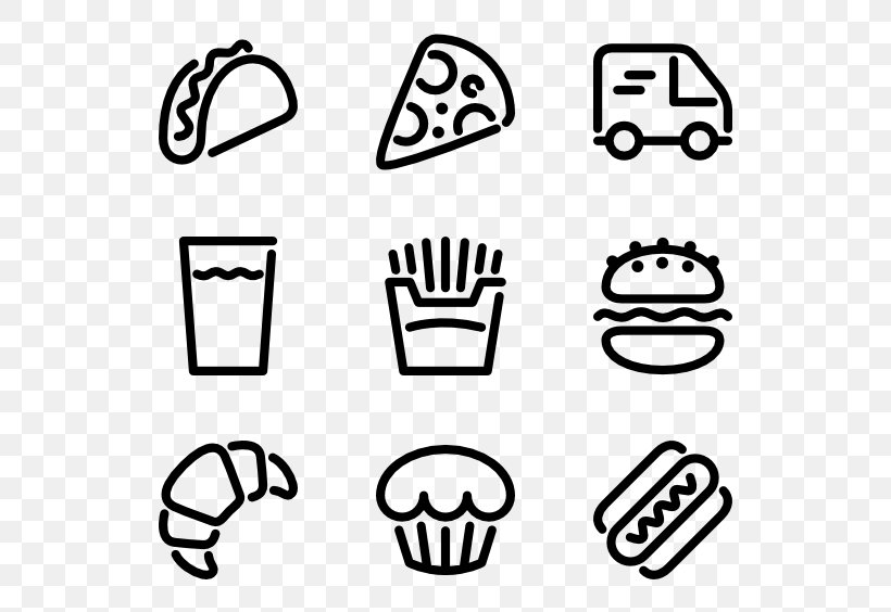 Fast Food, PNG, 600x564px, Icon Design, Area, Black, Black And White, Brand Download Free
