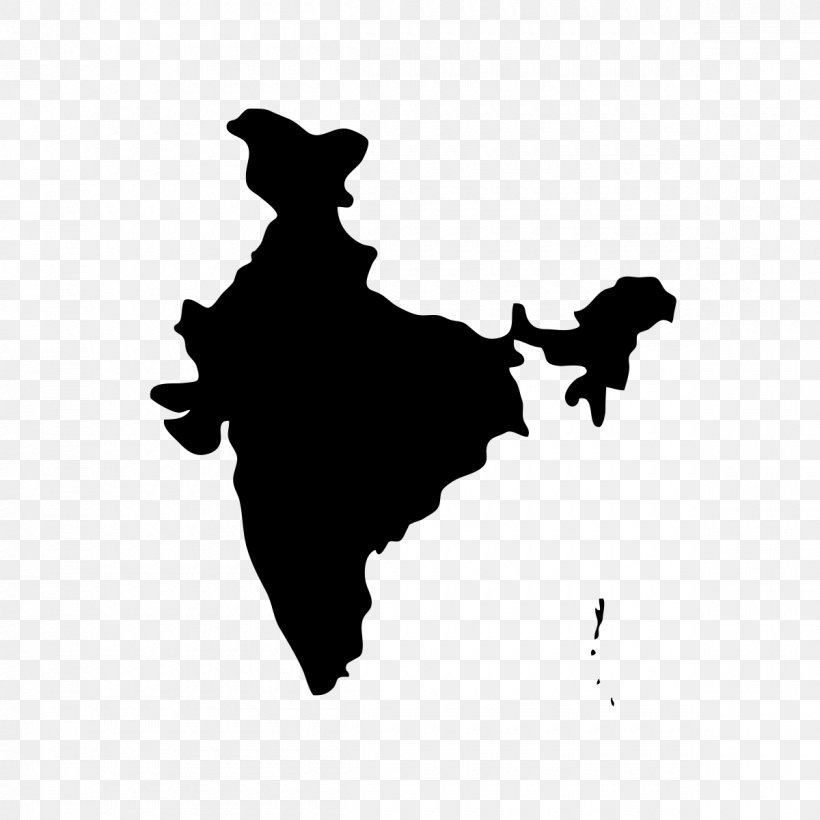 India Vector Map Royalty-free, PNG, 1200x1200px, India, Black And White, Map, Map Collection, Monochrome Download Free
