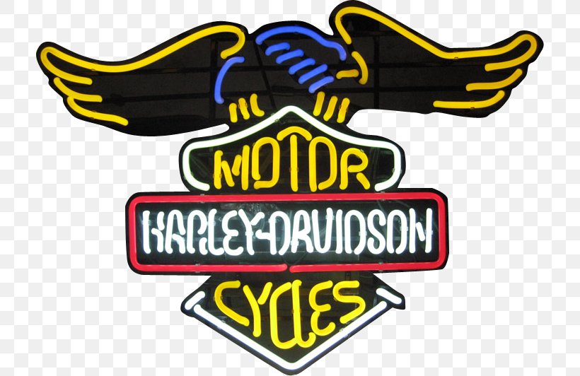 Neon Sign Logo Harley-Davidson Motorcycle Sticker, PNG, 718x532px, Neon Sign, Area, Bar, Brand, Harleydavidson Download Free