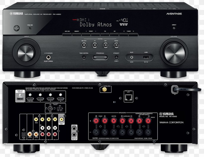 AV Receiver Yamaha RX-V581 Audio Television Yamaha MusicCast WX-030, PNG, 900x695px, Av Receiver, Amplifier, Audio, Audio Equipment, Audio Receiver Download Free