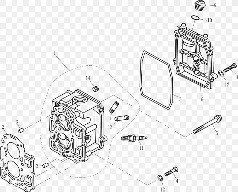 Cylinder Head Four-stroke Engine Two-stroke Engine Car, PNG, 1000x807px, Cylinder Head, Auto Part, Automotive Design, Black And White, Car Download Free