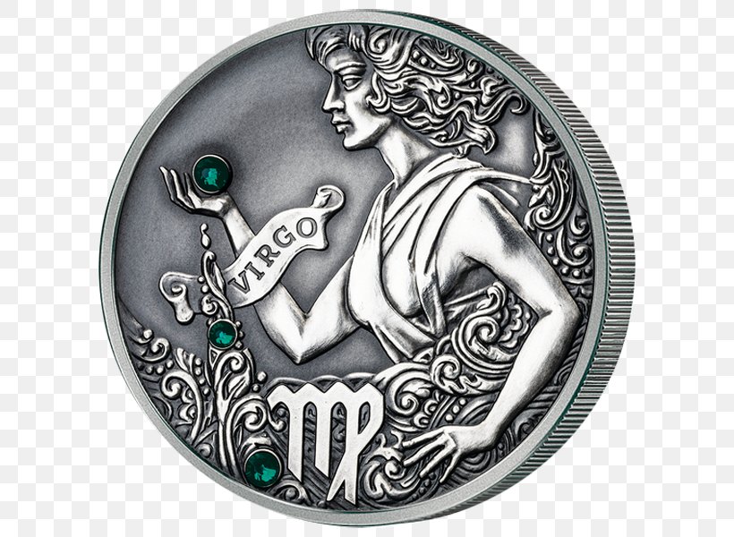 Coin Virgo Astrological Sign Zodiac Horoscope, PNG, 600x600px, Coin, Aquarius, Aries, Astrological Sign, Astrology Download Free