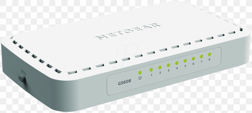 Gigabit Ethernet Network Switch Netgear Computer Network, PNG, 2272x1022px, Gigabit Ethernet, Computer Accessory, Computer Network, Electronic Device, Electronics Download Free