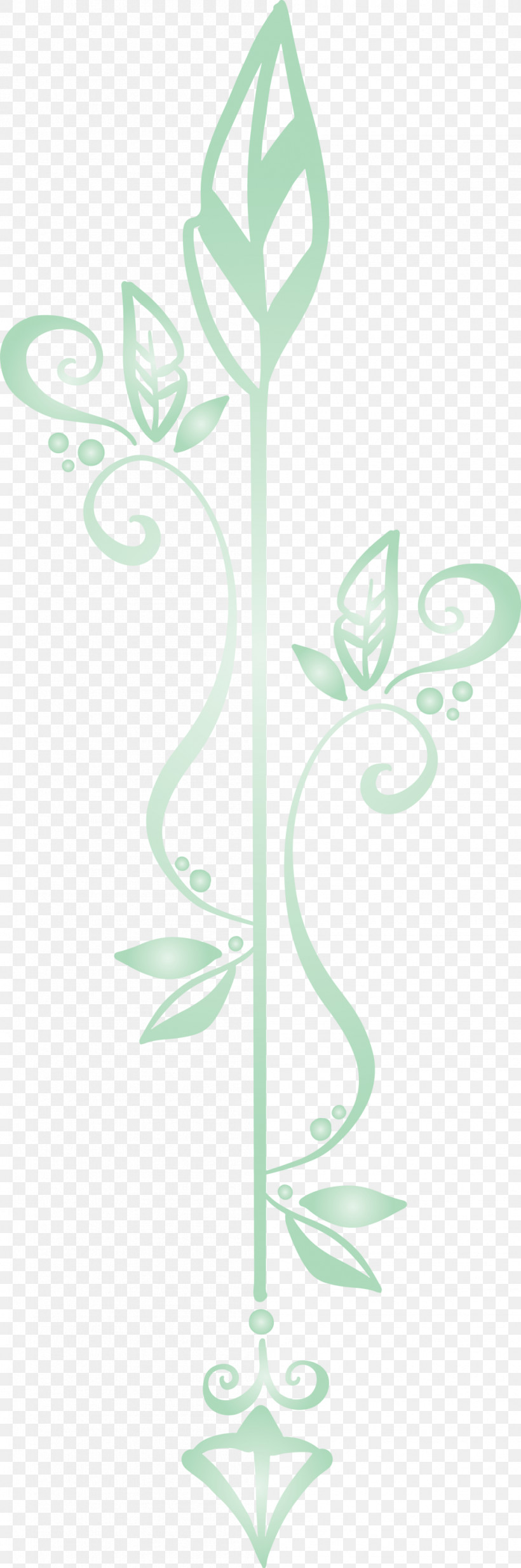 Boho Arrow Cute Arrow Hand Drawn Arrow, PNG, 997x3000px, Boho Arrow, Biology, Cute Arrow, Flower, Green Download Free