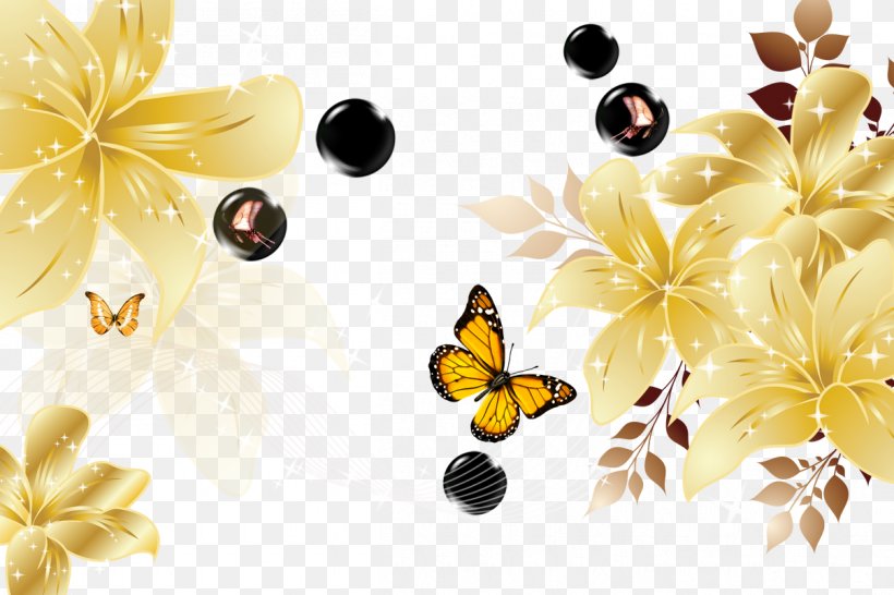 Butterfly Yellow Living Room Desktop Wallpaper Wallpaper, PNG, 1205x803px, Butterfly, Flower, Insect, Interior Design Services, Invertebrate Download Free