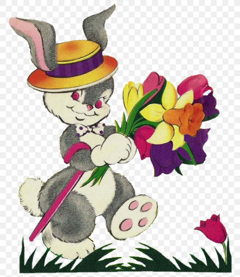 Easter Bunny Rabbit Floral Design Clip Art, PNG, 800x946px, Easter Bunny, Art, Character, Easter, Email Download Free
