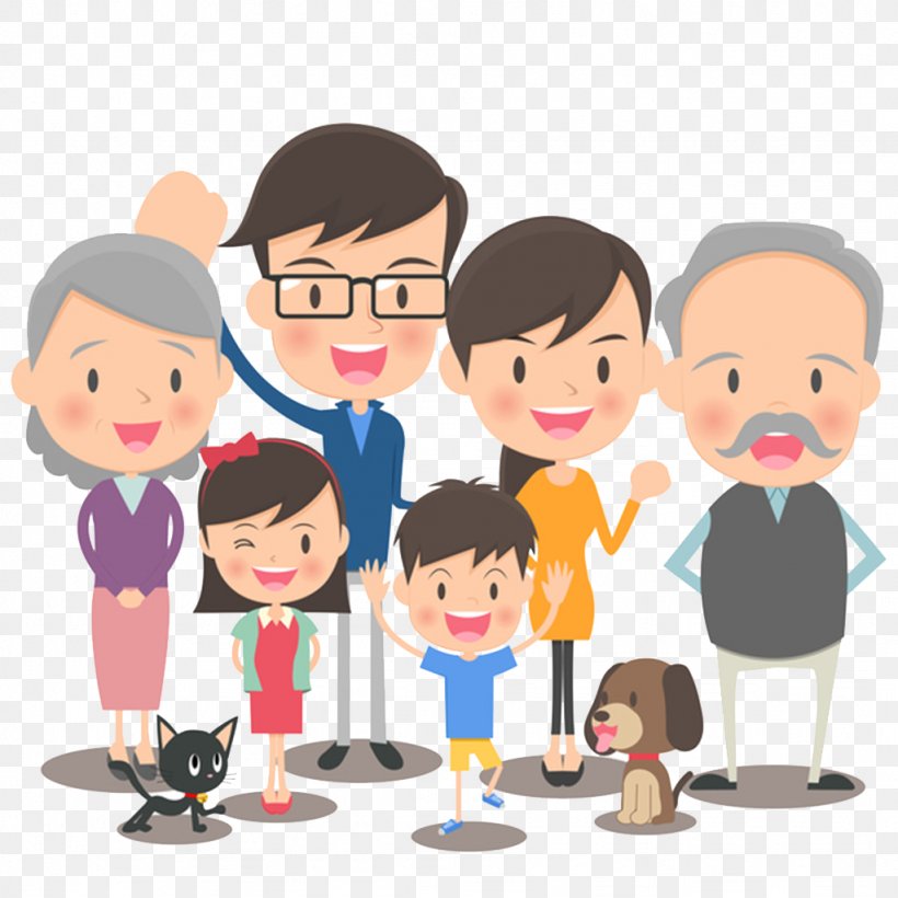 Family Cartoon Royalty-free Illustration, PNG, 1024x1024px, Family, Boy, Cartoon, Child, Communication Download Free