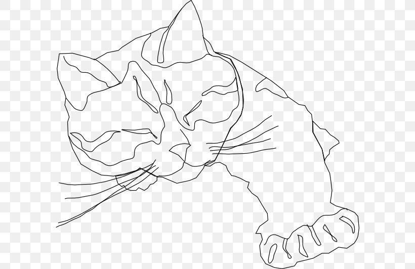 Cat Kitten Line Art Drawing, PNG, 600x532px, Watercolor, Cartoon, Flower, Frame, Heart Download Free