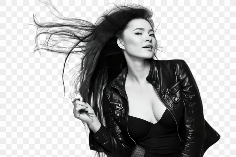 Hair Leather Photo Shoot Beauty Fashion Model, PNG, 2448x1632px, Hair, Beauty, Blackandwhite, Fashion Model, Hairstyle Download Free