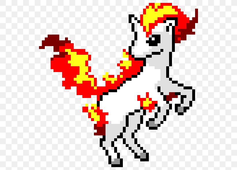 Pixel Art Ponyta Pokémon Fan Art Drawing, PNG, 570x590px, Pixel Art, Area, Art, Bead, Deviantart Download Free