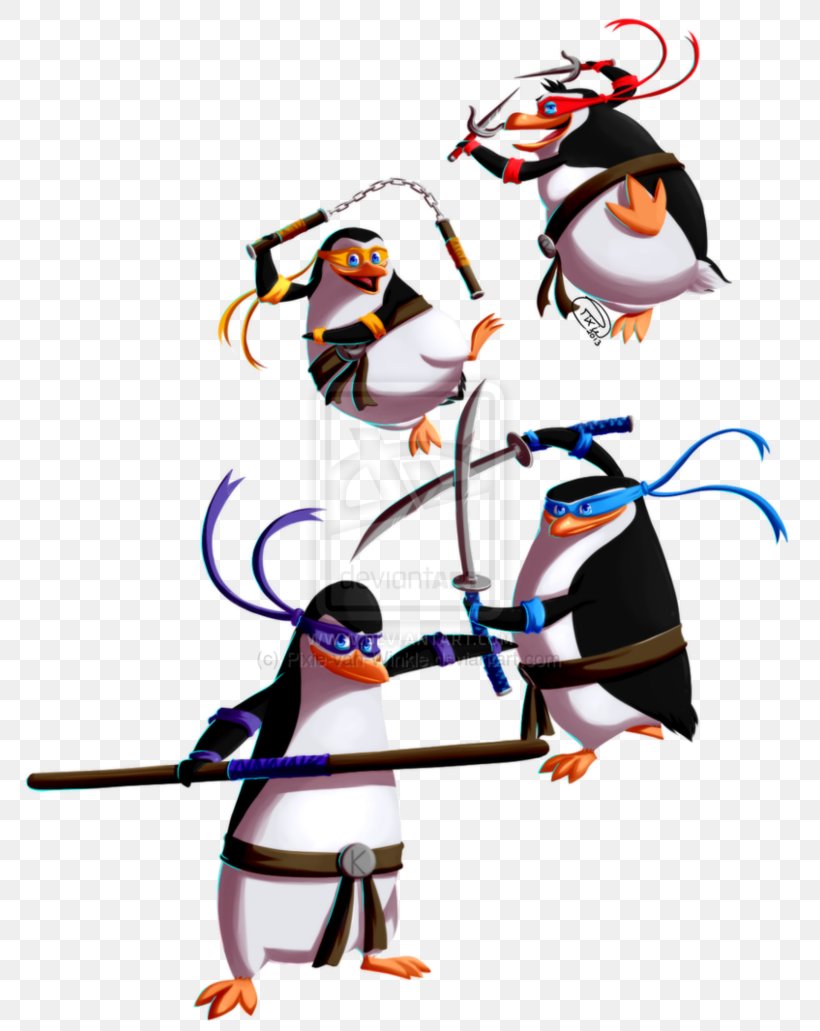 Penguin Teenage Mutant Ninja Turtles Madagascar DreamWorks Animation, PNG, 774x1031px, Penguin, Animation, Art, Artwork, Beak Download Free