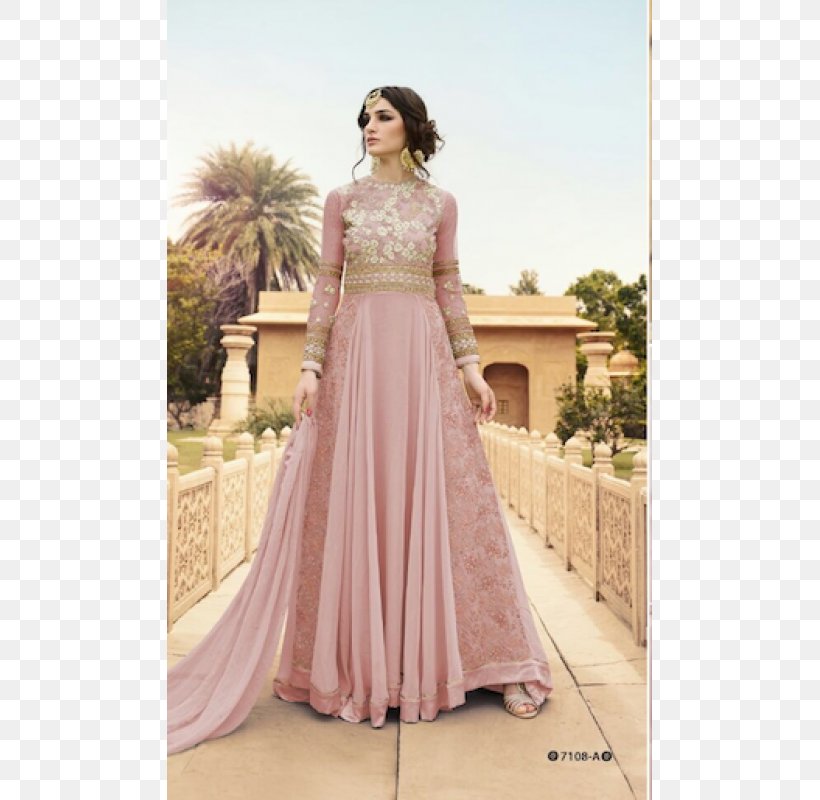 Anarkali Salwar Suit Shalwar Kameez Party Dress Georgette, PNG, 600x800px, Watercolor, Cartoon, Flower, Frame, Heart Download Free