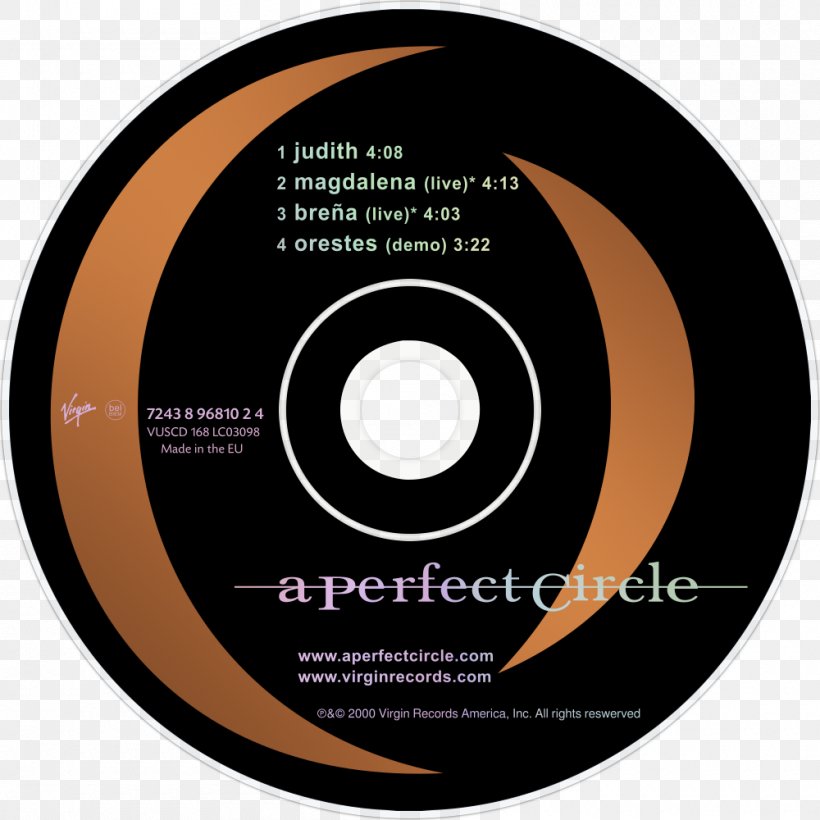 Compact Disc A Perfect Circle Judith AMOTION Mer De Noms, PNG, 1000x1000px, Watercolor, Cartoon, Flower, Frame, Heart Download Free