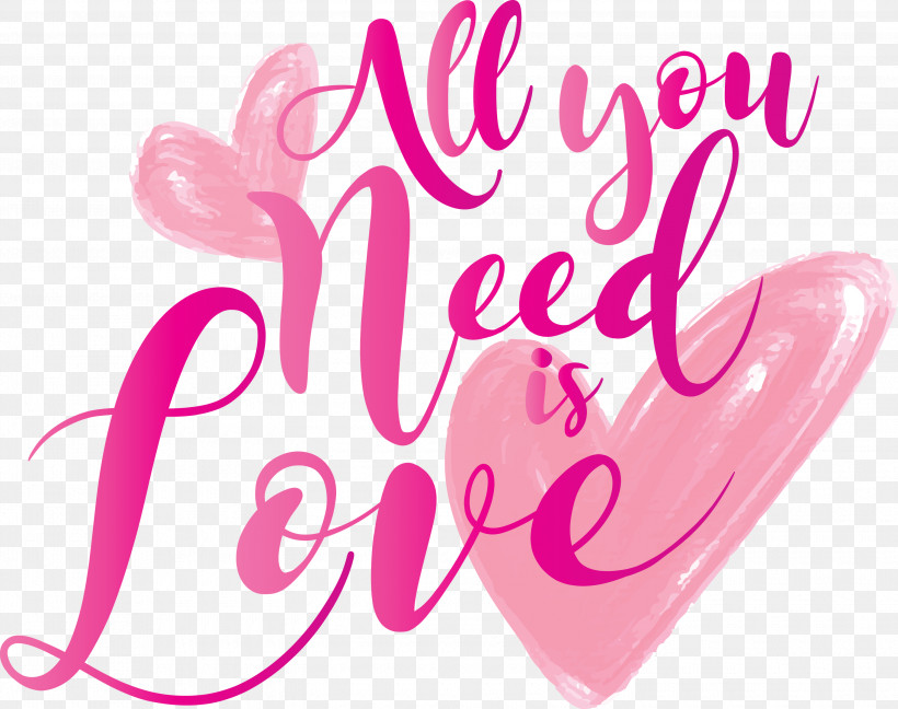 Valentines Day All You Need Is Love, PNG, 3000x2374px, Valentines Day, All You Need Is Love, Calligraphy, Heart, Love Download Free