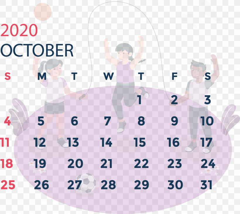 October 2020 Calendar October 2020 Printable Calendar, PNG, 3000x2678px, October 2020 Calendar, Area, Behavior, Biology, Calendar System Download Free