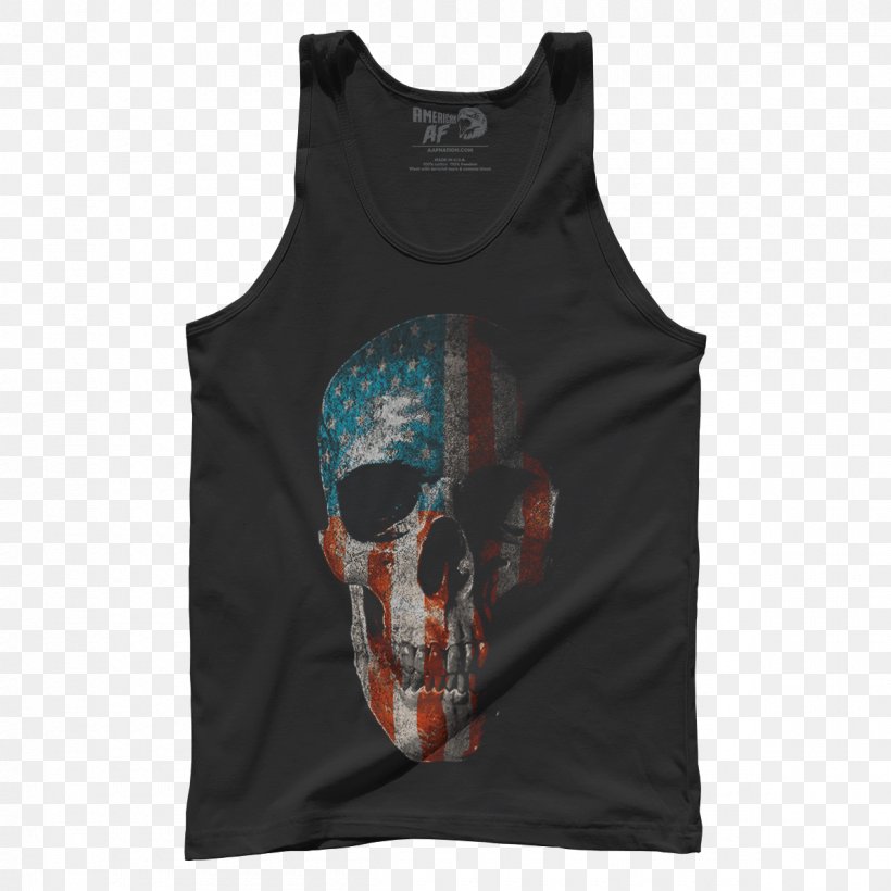 T-shirt Sleeveless Shirt Gilets Skull, PNG, 1200x1200px, Tshirt, Active Tank, Bone, Gilets, Neck Download Free