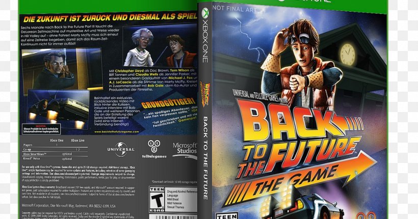 Back To The Future: The Game Xbox 360 Video Game Xbox One Wii, PNG, 1000x525px, Back To The Future The Game, Action Figure, Adventure Game, Advertising, Borderlands 2 Download Free