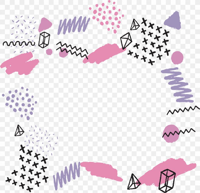 Pink Purple Hand-painted Geometric Patterns, PNG, 3005x2902px, Pink, Area, Clip Art, Geometry, Magenta Download Free