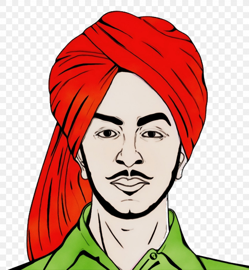 Face Turban Forehead Red White, PNG, 1128x1226px, Bhagat Singh, Cap, Cartoon,  Cheek, Chin Download Free