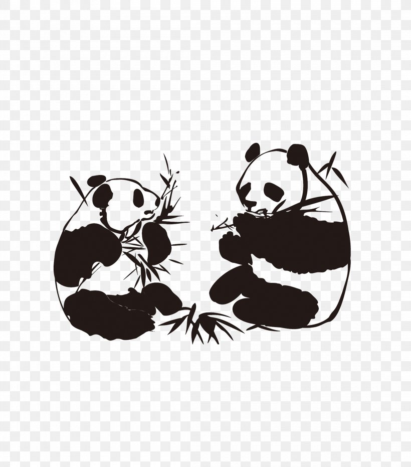 Giant Panda Wall Decal Sticker, PNG, 2200x2500px, Giant Panda, Bamboo, Bear, Black, Black And White Download Free