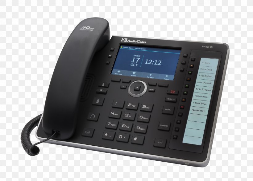VoIP Phone Telephone Voice Over IP AudioCodes Skype For Business, PNG, 2362x1699px, Voip Phone, Answering Machine, Audiocodes, Caller Id, Corded Phone Download Free