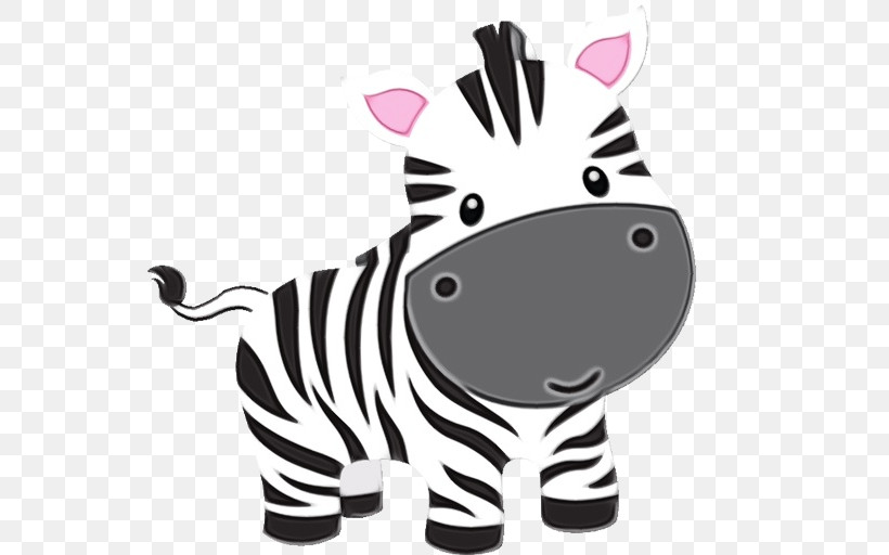 Zebra Cartoon Animal Figure Snout, PNG, 600x512px, Watercolor, Animal Figure, Cartoon, Paint, Snout Download Free