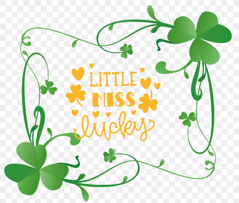 Little Miss Lucky Saint Patrick Patricks Day, PNG, 2999x2542px, Saint Patrick, Clover, Fourleaf Clover, Leaf, Patricks Day Download Free