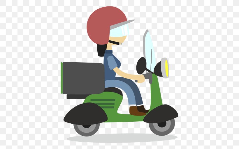 Scooter Motorcycle Clip Art Vector Graphics, PNG, 512x512px, Scooter, Art, Automotive Wheel System, Cartoon, Delivery Download Free