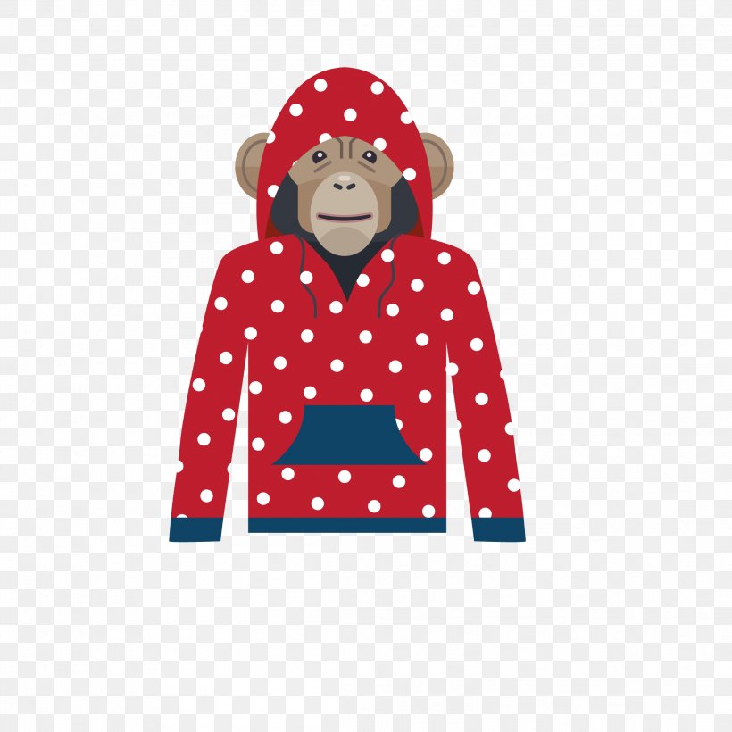 Hoodie Euclidean Vector Monkey Drawing Illustration, PNG, 2213x2213px, Hoodie, Bluza, Drawing, Flat Design, Headgear Download Free