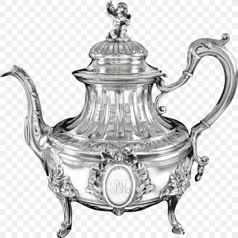 Sterling Silver Teapot Metal Tableware, PNG, 1127x1127px, Silver, Black And White, Cookware Accessory, Dishware, Drinkware Download Free
